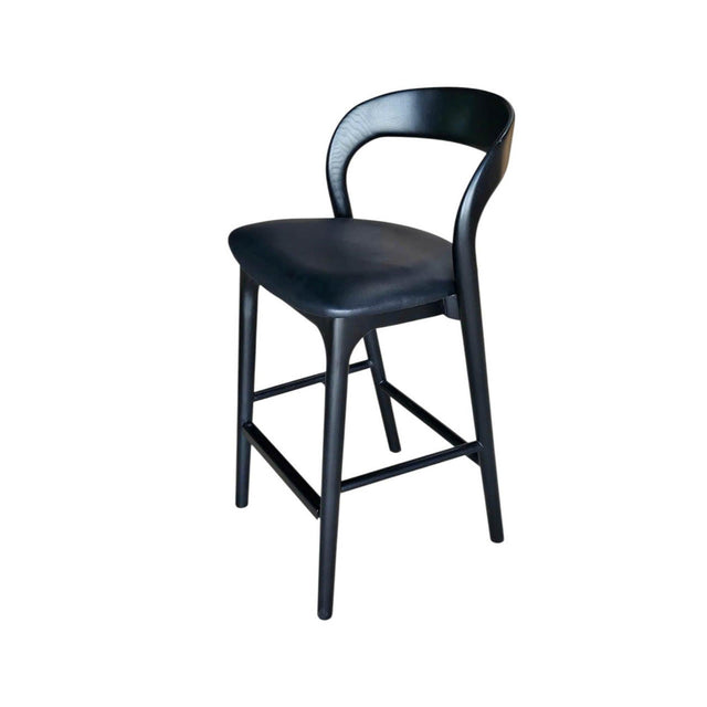 LH Home Rotondo Counter Stool - Black w/ PU Seat
