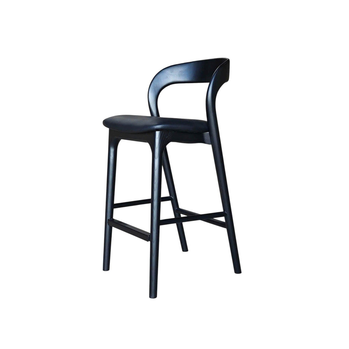 LH Home Rotondo Counter Stool - Black w/ PU Seat