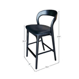 LH Home Rotondo Counter Stool - Black w/ PU Seat
