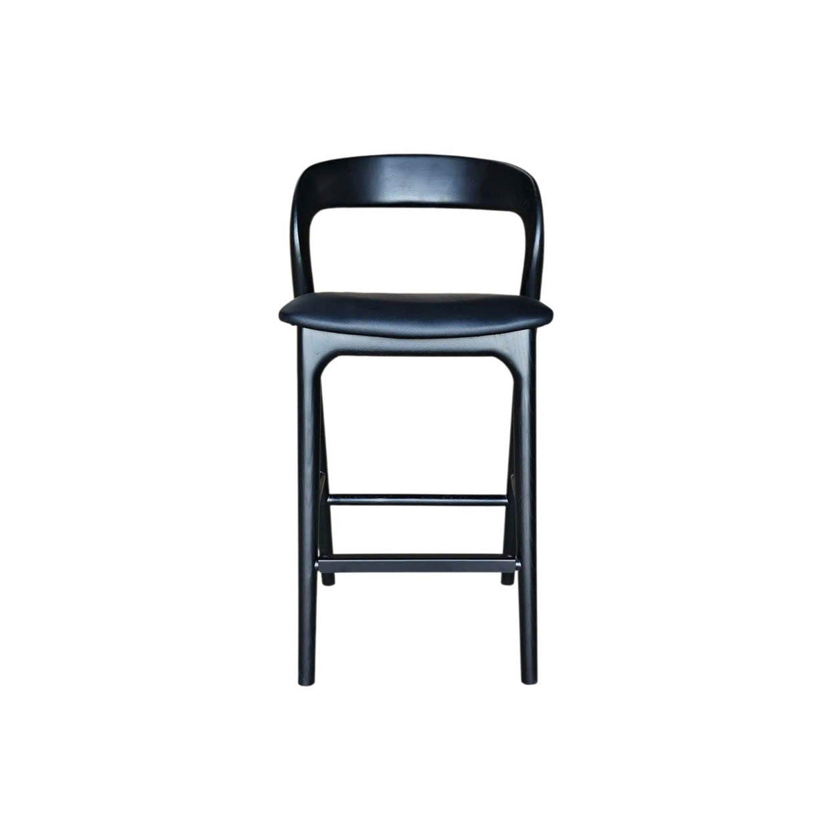 LH Home Rotondo Counter Stool - Black w/ PU Seat