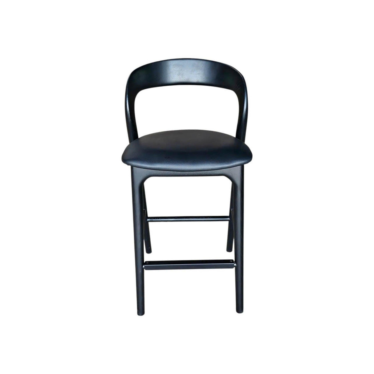 LH Home Rotondo Counter Stool - Black w/ PU Seat