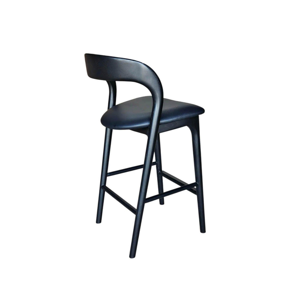 LH Home Rotondo Counter Stool - Black w/ PU Seat