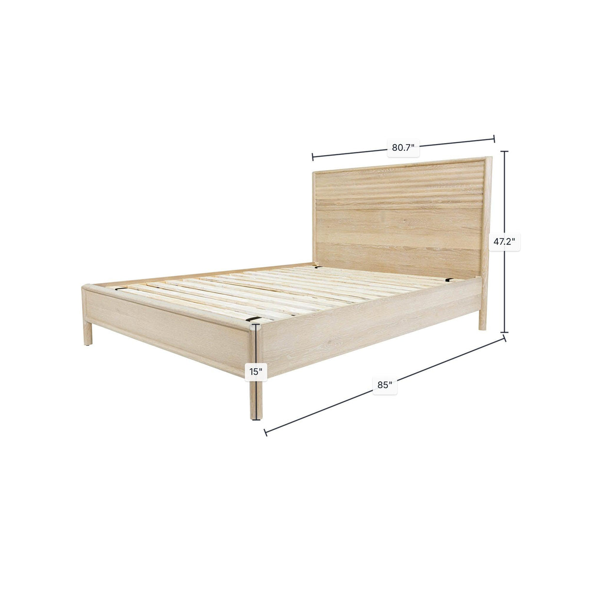 LH Home Runway King Bed - Light Oak