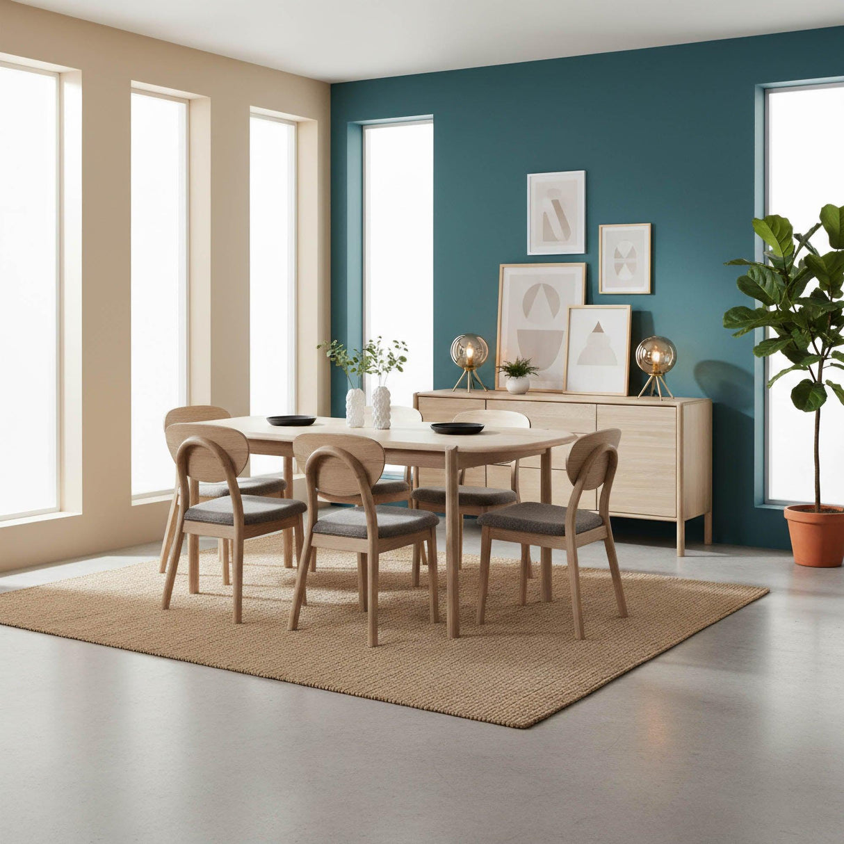 LH Home Runway Small Dining Table 62" - Light Oak