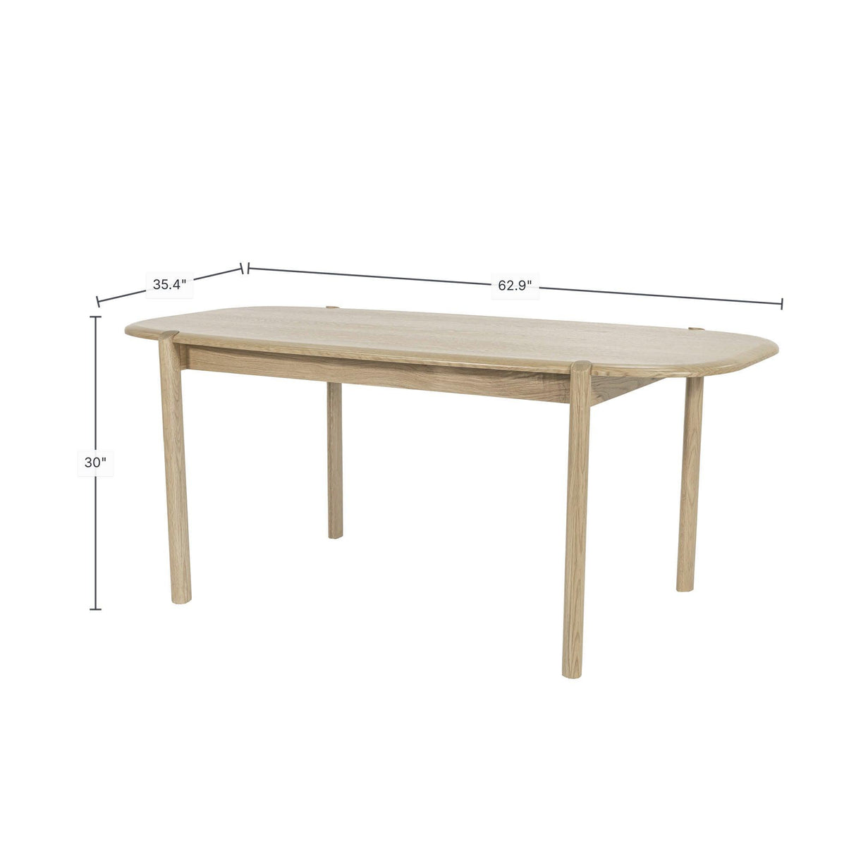 LH Home Runway Small Dining Table 62" - Light Oak