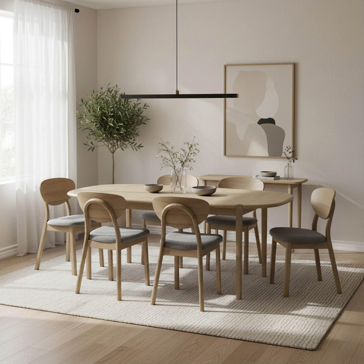 LH Home Runway Large Dining Table 82" - Light Oak