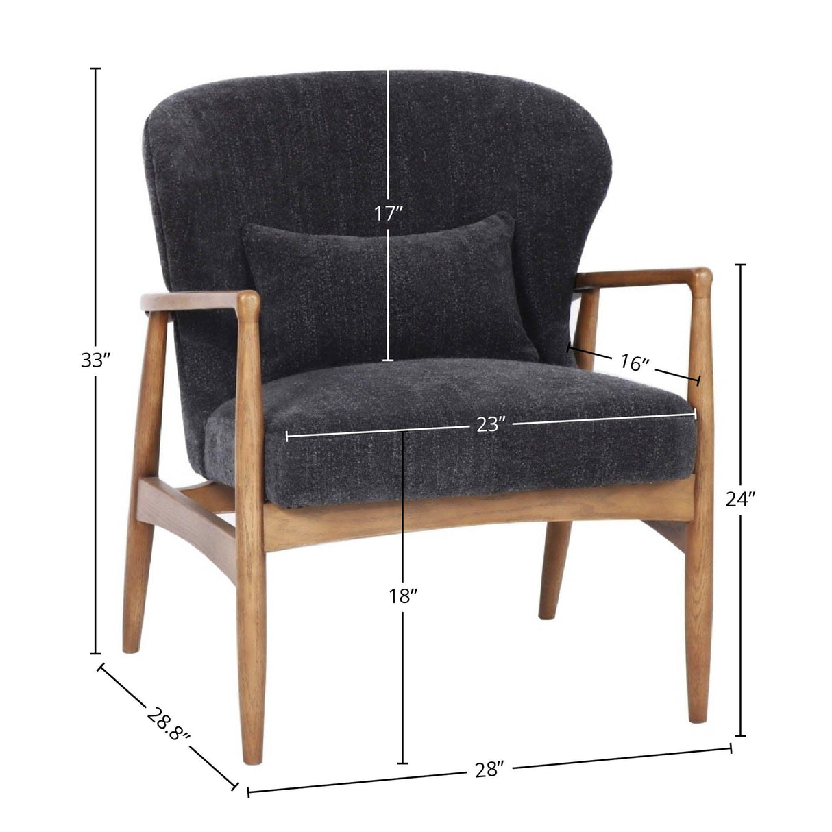 LH Home Rhodes Club Chair - Inkwell