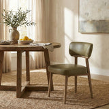 LH Home Willow Dining Chair - Sage Green Leather