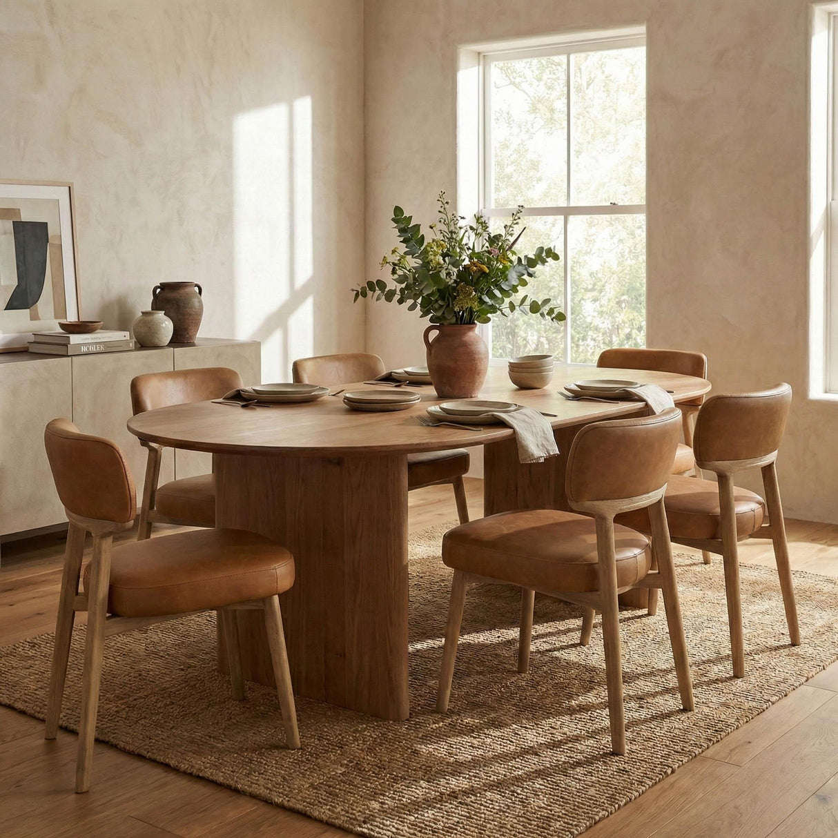 LH Home Willow Dining Chair - Tawny Leather