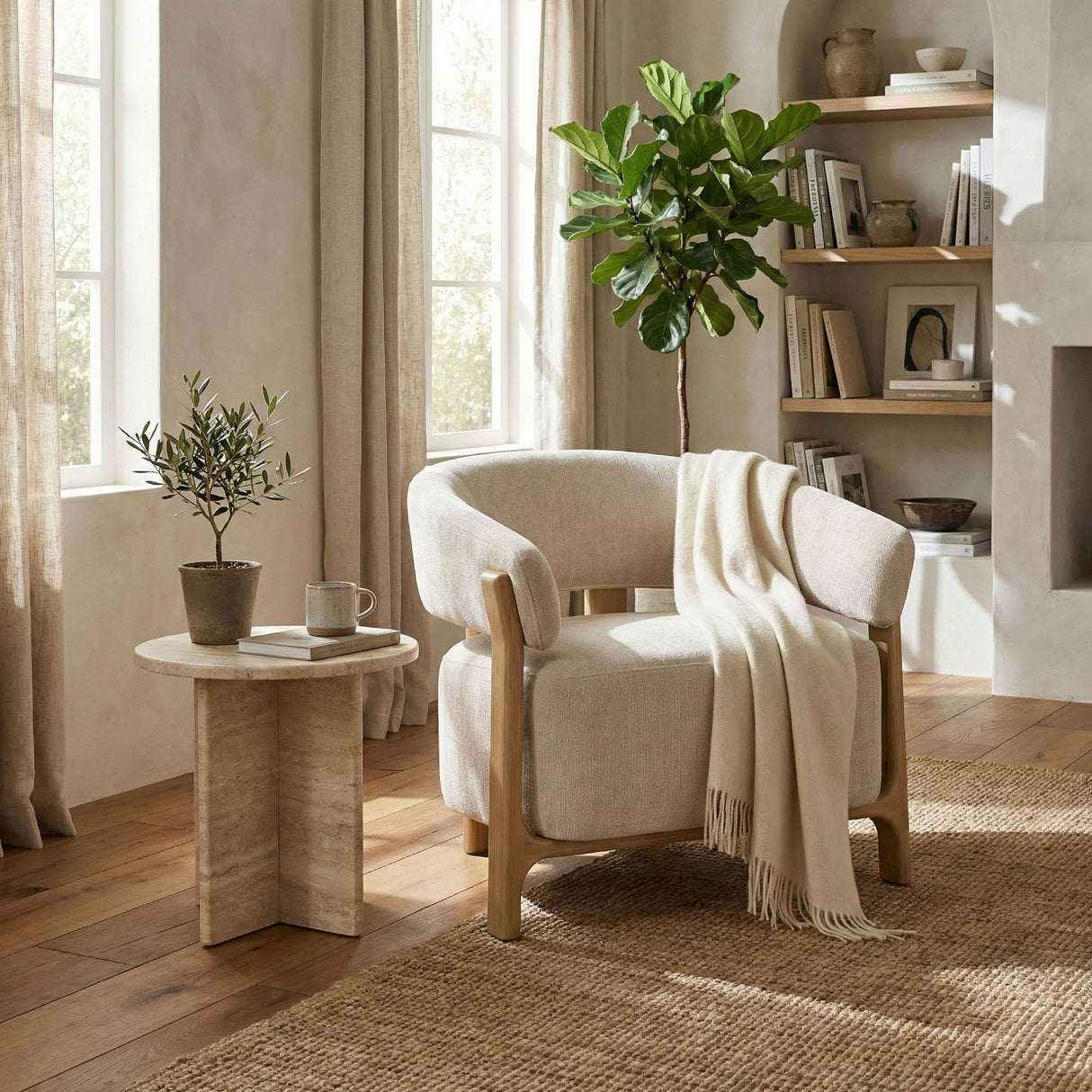 LH Home Harlow Club Chair - Barley Chenille