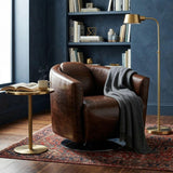 LH Home Lannister Swivel Club Chair - Brown