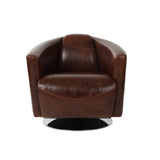 LH Home Lannister Swivel Club Chair - Brown