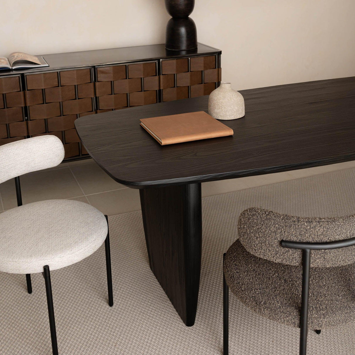 LH Home Tonic Dining Table - Black Oak