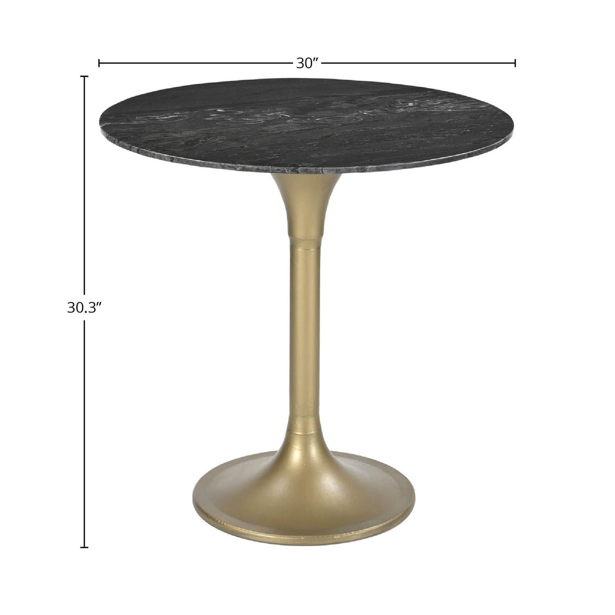 LH Home Pandora Bistro Table - Italian Black Marble