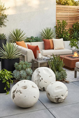 Phillips Collection Cast Root Floor Ball, SM Roman Stone Decorative Accent