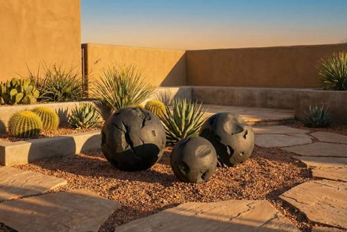 Phillips Collection Cast Root Floor Ball, LG Charcoal Stone Decorative Accent