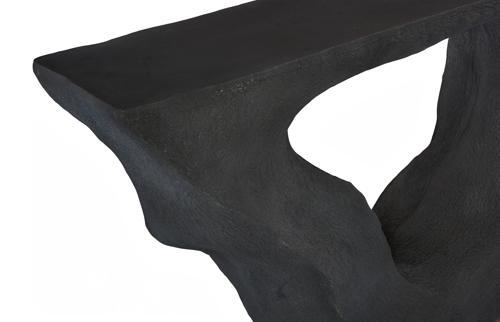 Phillips Collection Strata Charcoal Stone Console
