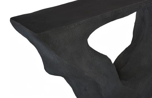 Phillips Collection Strata Charcoal Stone Console