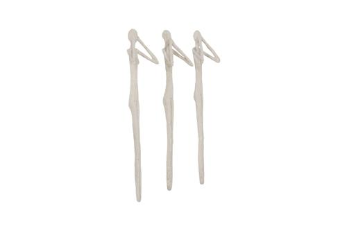 Phillips Collection See, Speak, Hear No Evil Wall Art, Roman Stone, Set Of 3 Off White Accent