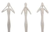 Phillips Collection See, Speak, Hear No Evil Wall Art, Roman Stone, Set Of 3 Off White Accent
