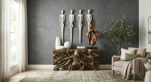 Phillips Collection Lloyd Wall Sculpture, Roman Stone Off White Accent