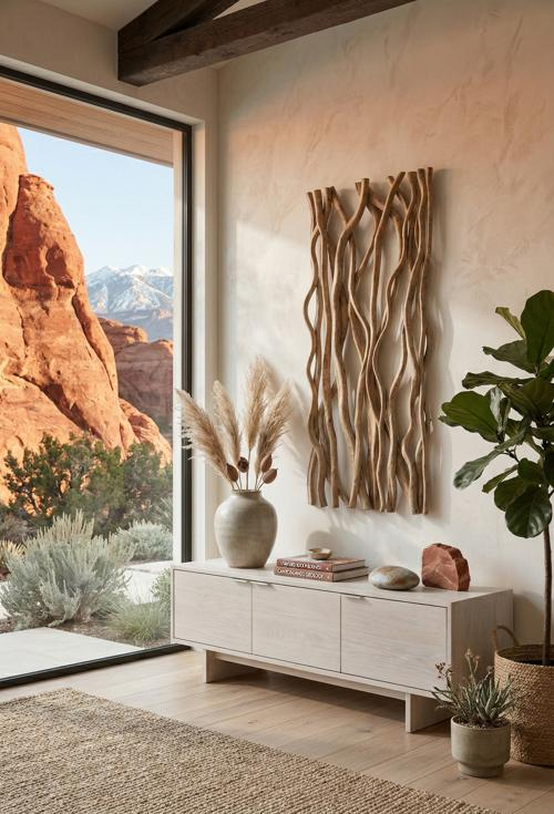 Phillips Collection Vine Panel Brown Accent