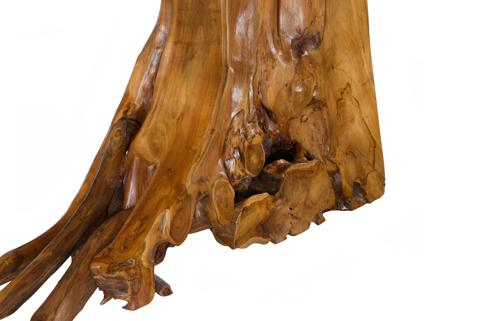 Phillips Collection Plinth  Table Teak Root with Iron Top Small Console