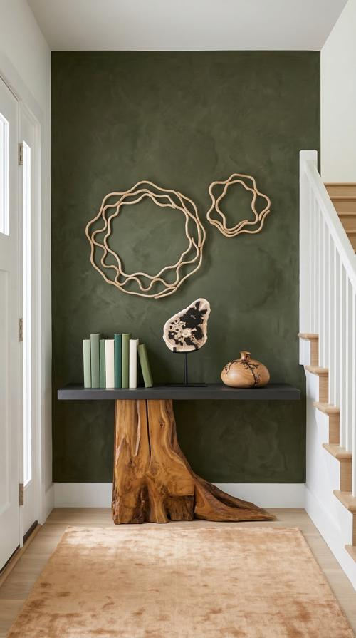 Phillips Collection Plinth  Table Teak Root with Iron Top Small Console