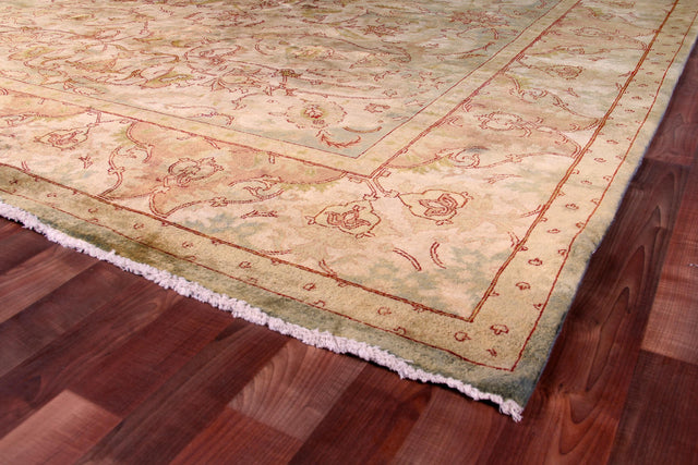 Exquisite Rugs Polonaise hand-knotted New Zealand Wool 1058 Ivory/Green/Multi 15' x 12' Area Rug