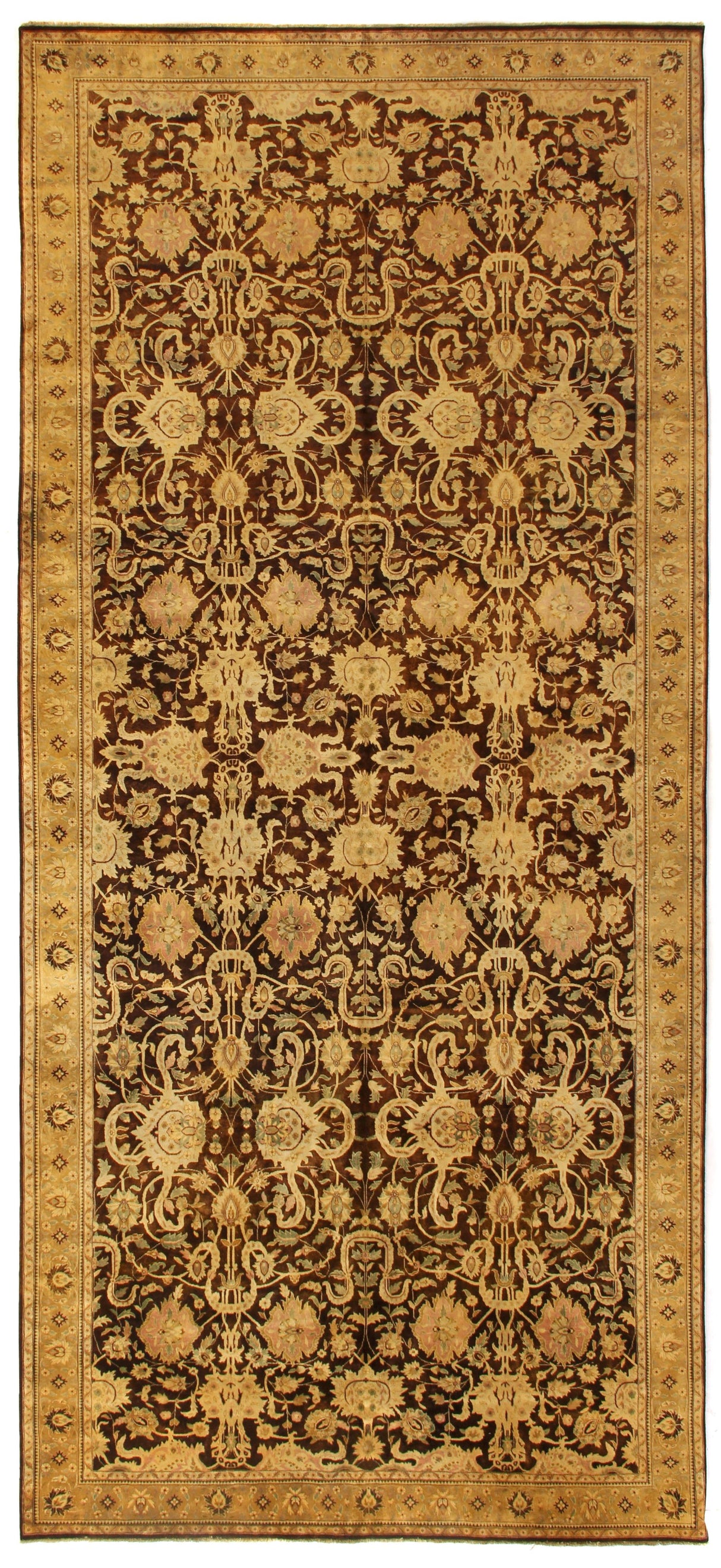 Exquisite Rugs Antique Weave hand-knotted New Zealand Wool 1006 Red/Beige 18' x 8' Area Rug