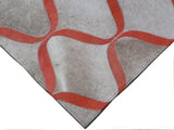 Exquisite Rugs Natural Hide hand-tufted Leather Hide 2136 Silver/Terracota 10' x 8' Area Rug