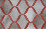 Exquisite Rugs Natural Hide hand-tufted Leather Hide 2136 Silver/Terracota 10' x 8' Area Rug