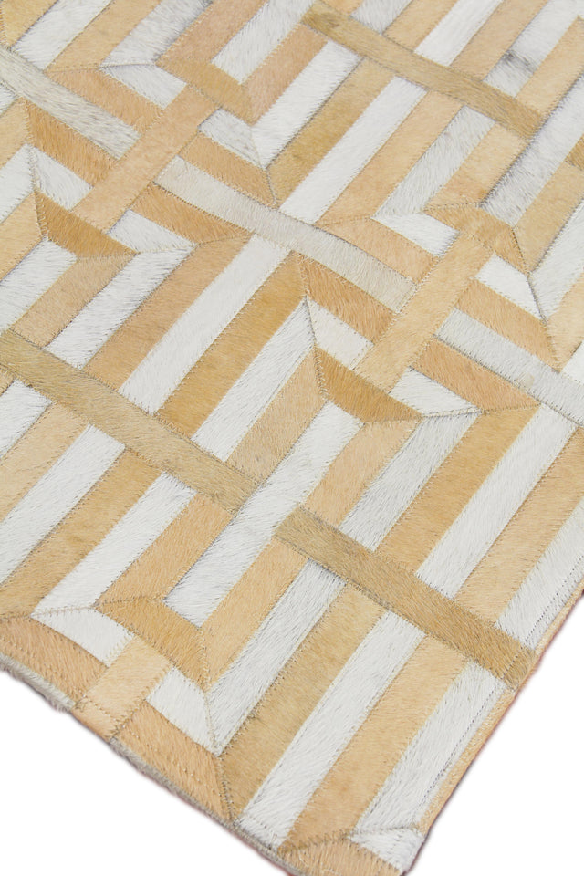 Exquisite Rugs Natural Hide hand-tufted Leather Hide 2204 Terracota/Ivory 10' x 8' Area Rug