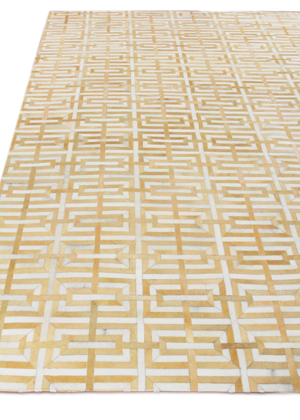 Exquisite Rugs Natural Hide hand-tufted Leather Hide 2204 Terracota/Ivory 10' x 8' Area Rug
