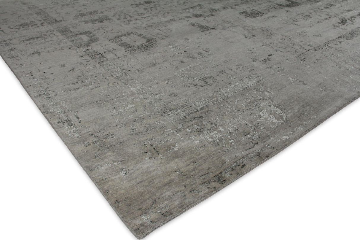 Exquisite Rugs Lexington hand-knotted Wool/Bamboo Silk 2379 Silver/Black 10' x 8' Area Rug