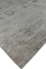 Exquisite Rugs Lexington hand-knotted Wool/Bamboo Silk 2379 Silver/Black 10' x 8' Area Rug