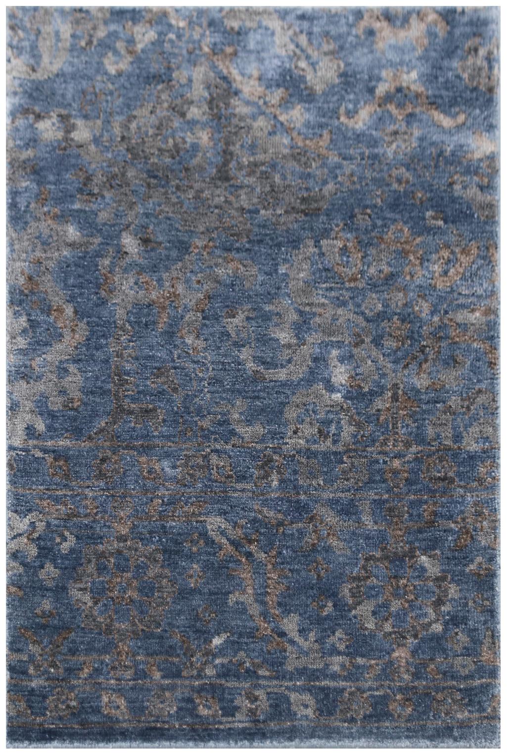 Exquisite Rugs Beverly hand-knotted Wool/Bamboo Silk 2484 Blue 10' x 8' Area Rug