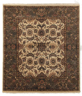 Exquisite Rugs Moghul hand-knotted New Zealand Wool 2863 Ivory/Sage 8' x 8' Area Rug