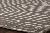 Exquisite Rugs Metro Velvet hand-knotted Wool/Viscose 3038 Charcoal 9' x 6' Area Rug