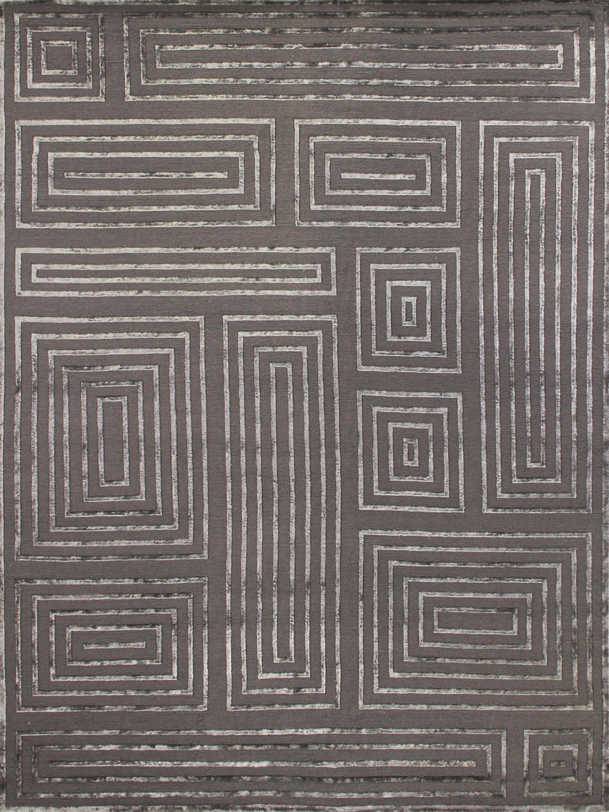 Exquisite Rugs Metro Velvet hand-knotted Wool/Viscose 3038 Charcoal 9' x 6' Area Rug