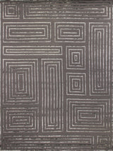 Exquisite Rugs Metro Velvet hand-knotted Wool/Viscose 3038 Charcoal 12' x 9' Area Rug