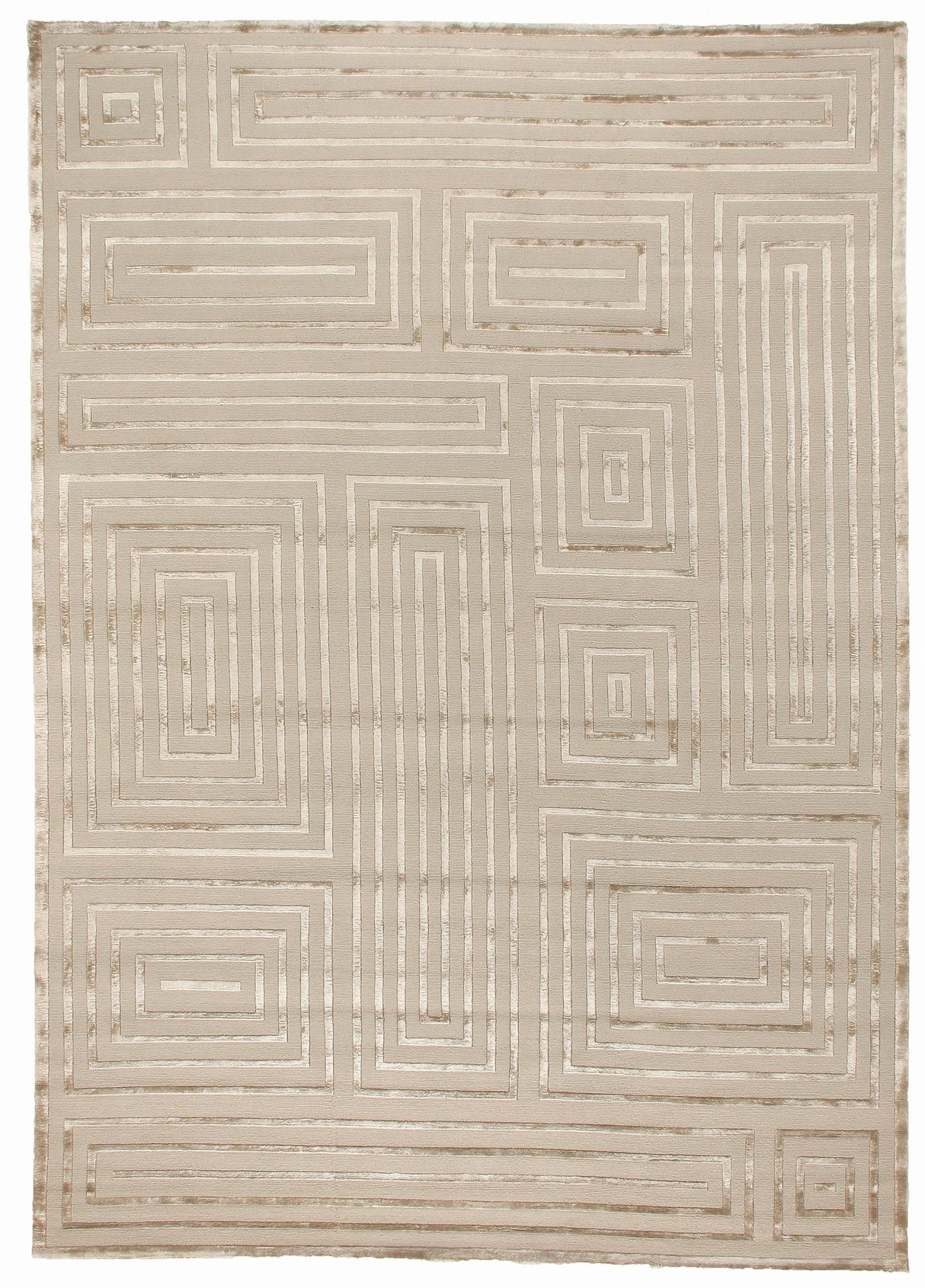 Exquisite Rugs Metro Velvet hand-knotted Wool/Viscose 3040 Beige 8' x 5' Area Rug