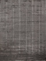 Exquisite Rugs Greek Key hand-knotted Wool/Viscose 3050 Dark Gray 9' x 6' Area Rug