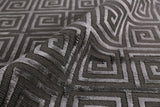 Exquisite Rugs Greek Key hand-knotted Wool/Viscose 3050 Dark Gray 9' x 6' Area Rug