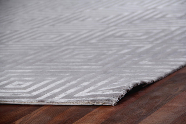 Exquisite Rugs Super Tibetan hand-knotted Wool/Bamboo Silk 3072 Silver/Gray 15' x 12' Area Rug