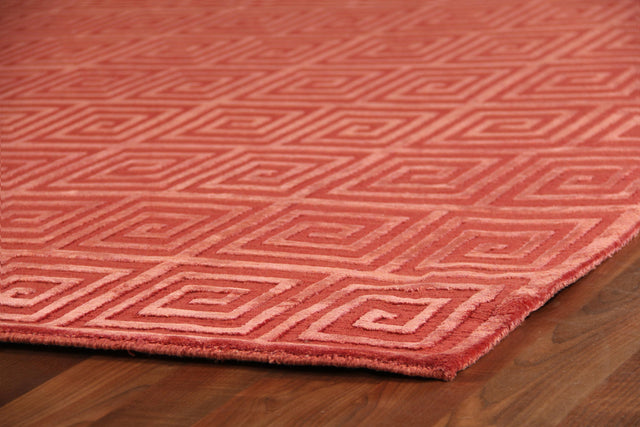 Exquisite Rugs Metro Velvet hand-knotted Wool/Viscose 3093 Rust 10' x 8' Area Rug