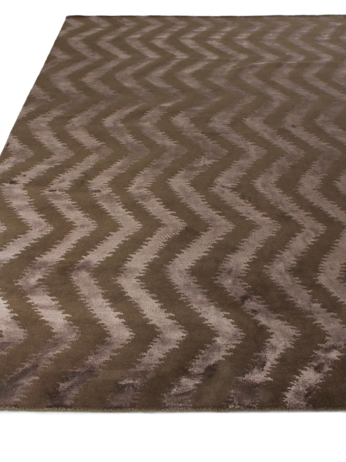 Exquisite Rugs Vero hand-knotted Wool/Bamboo Silk 3127 Chocolate 10' x 8' Area Rug