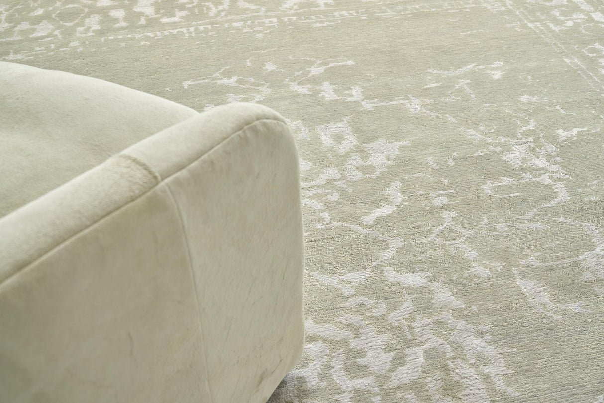 Exquisite Rugs Terras hand-knotted Wool/Bamboo Silk 3129 Gray/Platinum 14' x 10' Area Rug
