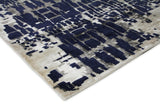 Exquisite Rugs Vertigo hand-knotted Wool/Bamboo Silk 3133 Navy/Gray/Ivory 10' x 8' Area Rug