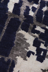 Exquisite Rugs Vertigo hand-knotted Wool/Bamboo Silk 3133 Navy/Gray/Ivory 10' x 8' Area Rug